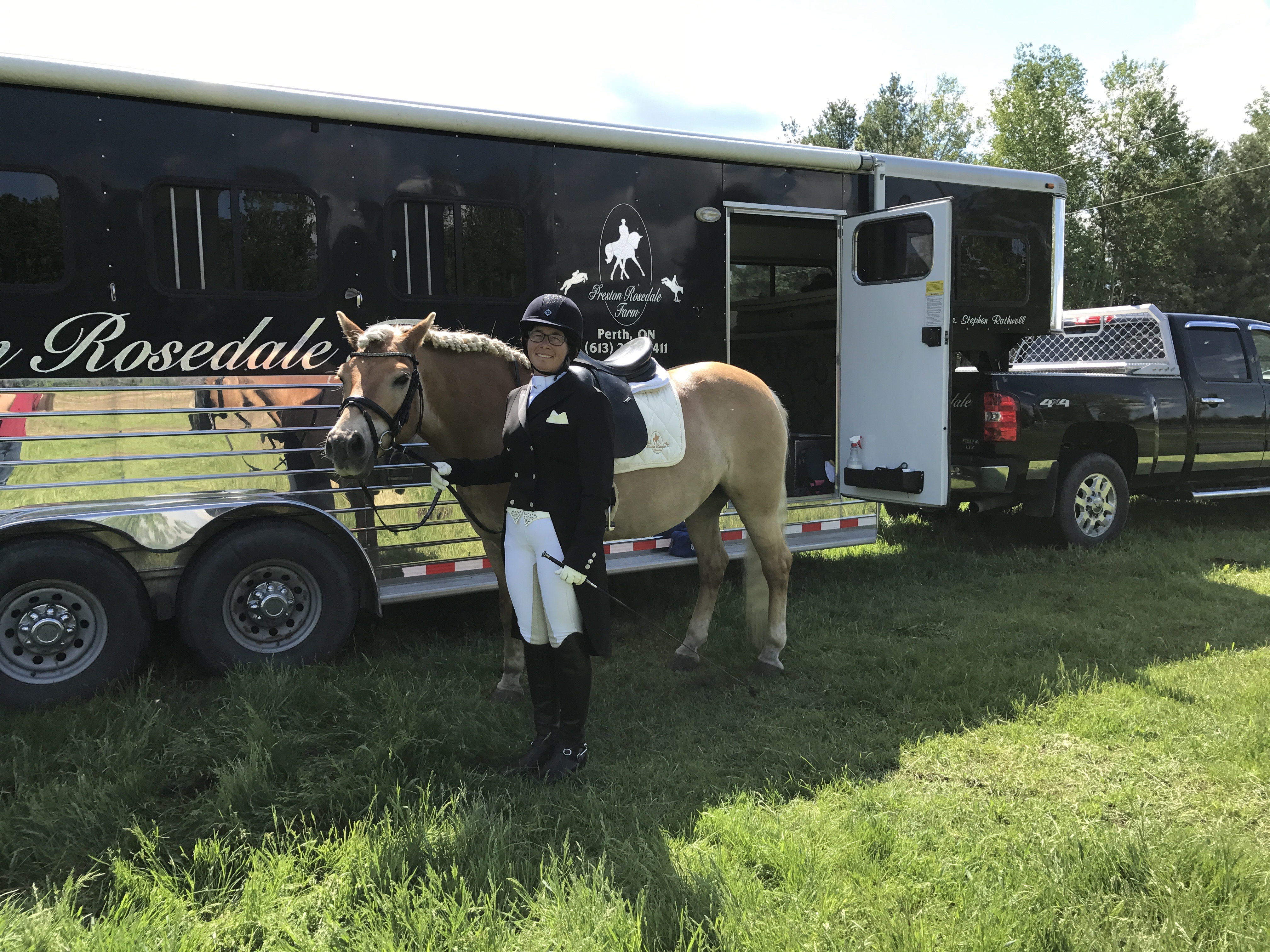 Dragon and Carolyn showing Prix St. George